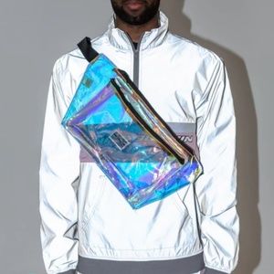 Holographic Pink Dolphin Crossbody backpack NWOT